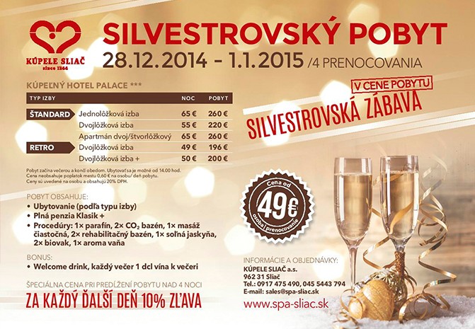 Silvestrovský pobyt, Sliač - Silvestrovské pobyty 2023 - Travelguide.sk